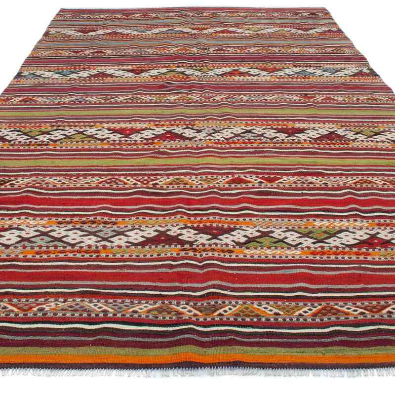 Multicolor Vintage Balikesir Kilim Rug - 6' 1" x 10' 6" (73" x 126") - K0044460