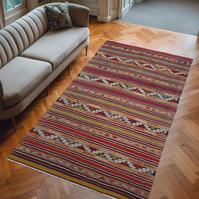 Çok Renkli Balıkesir Kilimi - 185 cm x 320 cm - K0044460