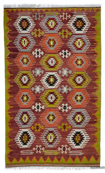 Multicolor Vintage Afyon Kilim Rug - 6' 11" x 11' 6" (83" x 138")