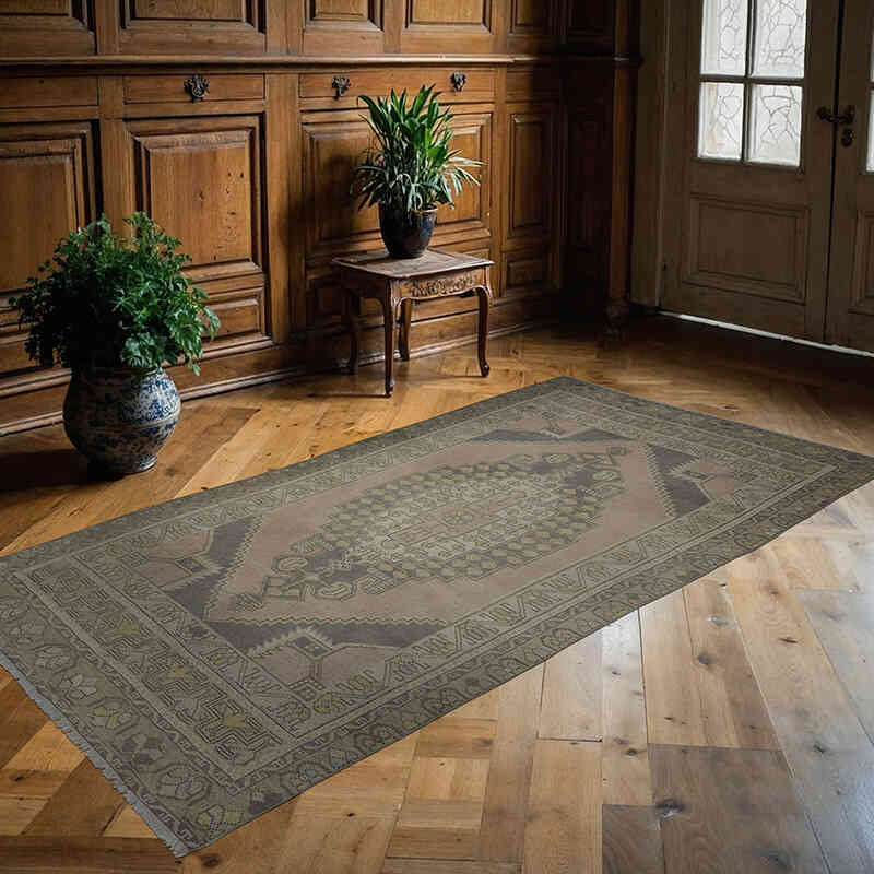 El Dokuma Vintage Halı - 131 cm x 251 cm - K0045268