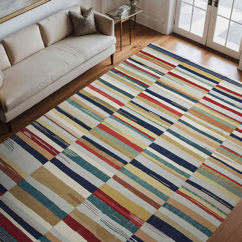 Çok Renkli Yeni El Dokuma Kilim - K0045365