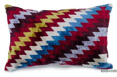 Velvet Ikat Pillow Cover - 1' 11" x 1' 3" (23" x 15")