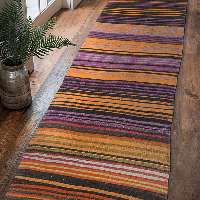 Multicolor Kilim Vintage Turco de Pasillo - K0047072