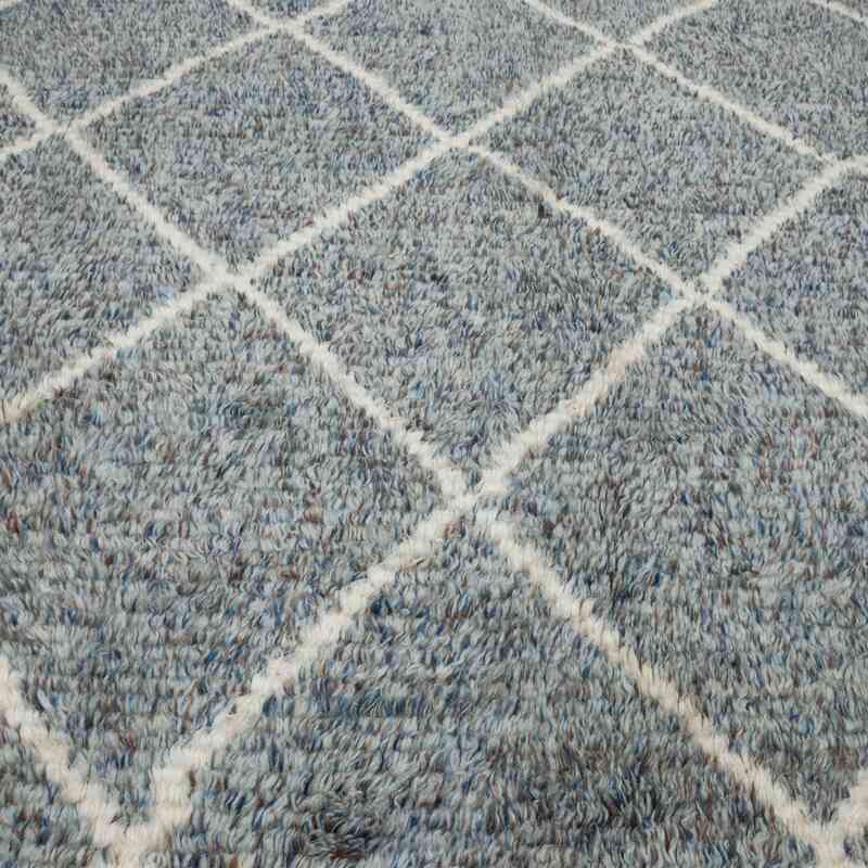 Blue New Moroccan Style Hand-Knotted Tulu Rug - 9' 5" x 11' 1" (113" x 133") - K0047145
