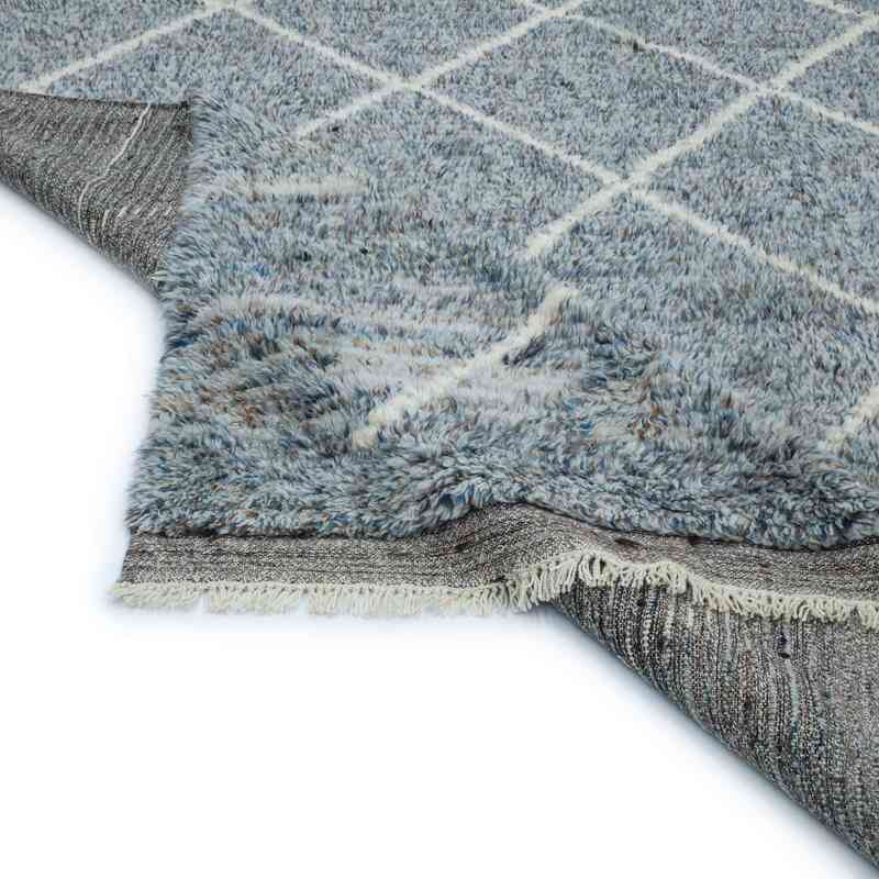 Blue New Moroccan Style Hand-Knotted Tulu Rug - 9' 5" x 11' 1" (113" x 133") - K0047145