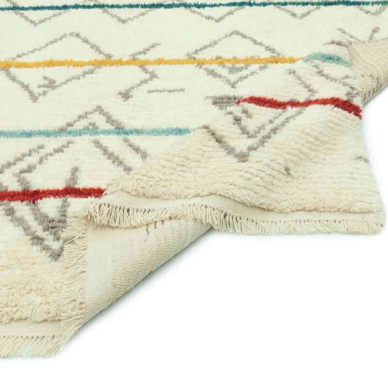 Beige New Moroccan Style Hand-Knotted Tulu Rug - 6' 4" x 10' 2" (76" x 122") - K0047151