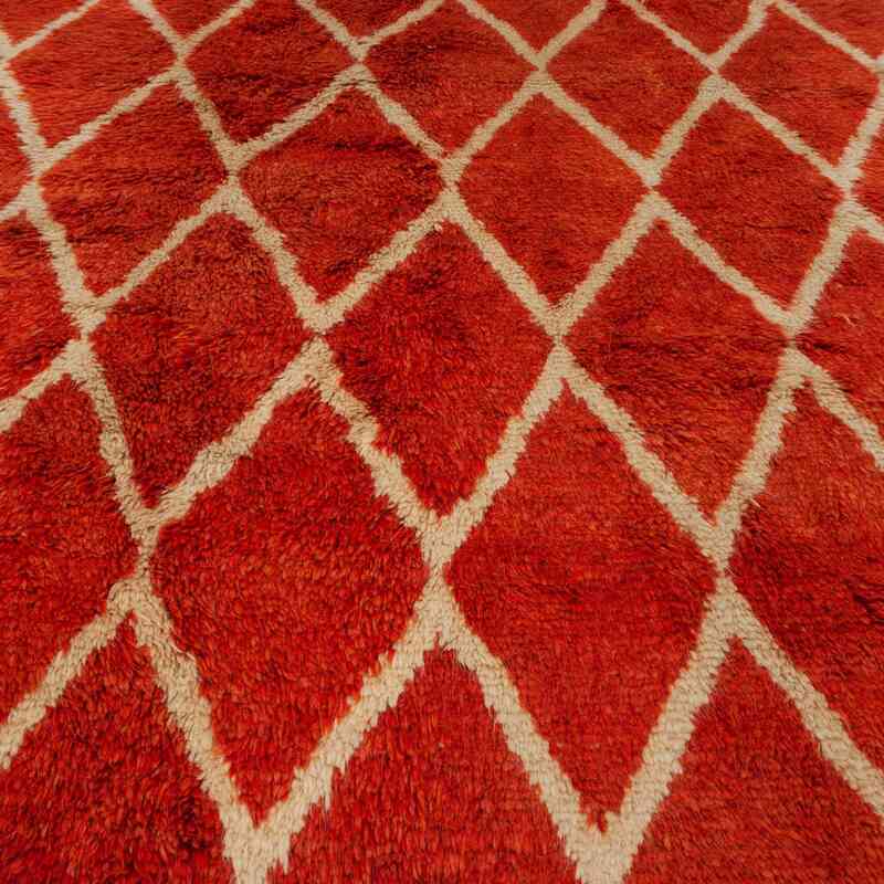 Orange New Moroccan Style Hand-Knotted Tulu Rug - 7'  x 10' 2" (84" x 122") - K0047152