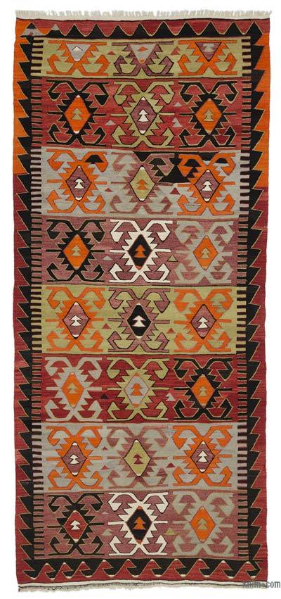 Multicolor Vintage Konya Kilim Rug - 5' 2" x 11' 6" (62" x 138")