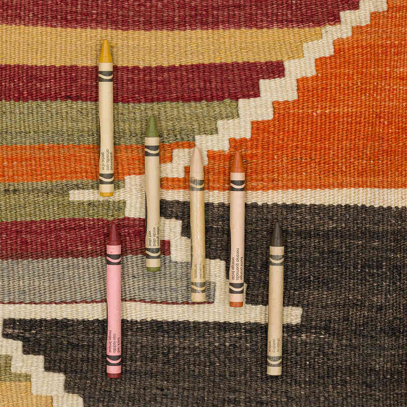 Multicolor Alfombra Vintage Mut Kilim - 161 cm x 271 cm - K0047826