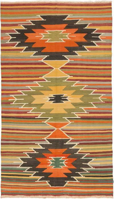 Multicolor Vintage Mut Kilim Rug - 5' 3" x 8' 11" (63" x 107")