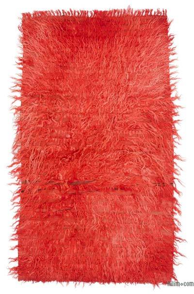 Kırmızı Vintage Anadolu Tülü - 95 cm x 168 cm