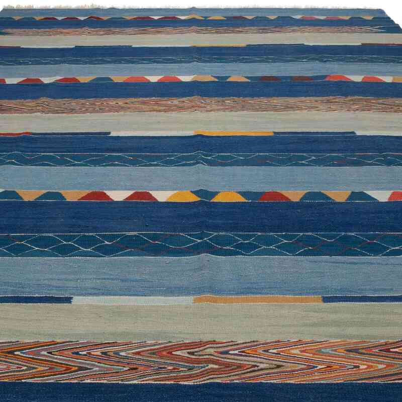 Azul Oscuro Nueva Alfombra Turca Kilim - K0048014