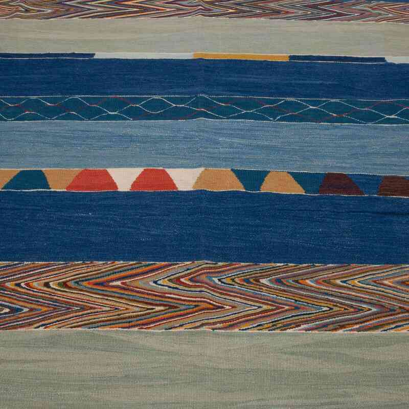 Azul Oscuro Nueva Alfombra Turca Kilim - K0048014