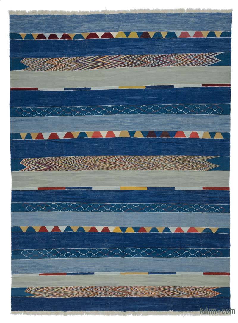 Azul Oscuro Nueva Alfombra Turca Kilim - K0048014