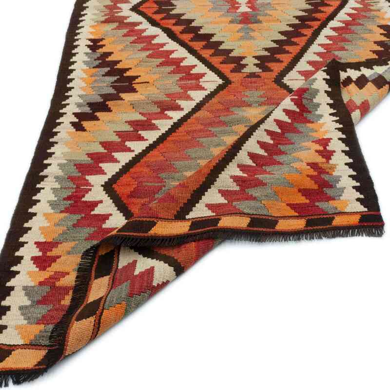 Çok Renkli Vintage Anadolu Kilim Yolluk - 110 cm x 322 cm - K0048017