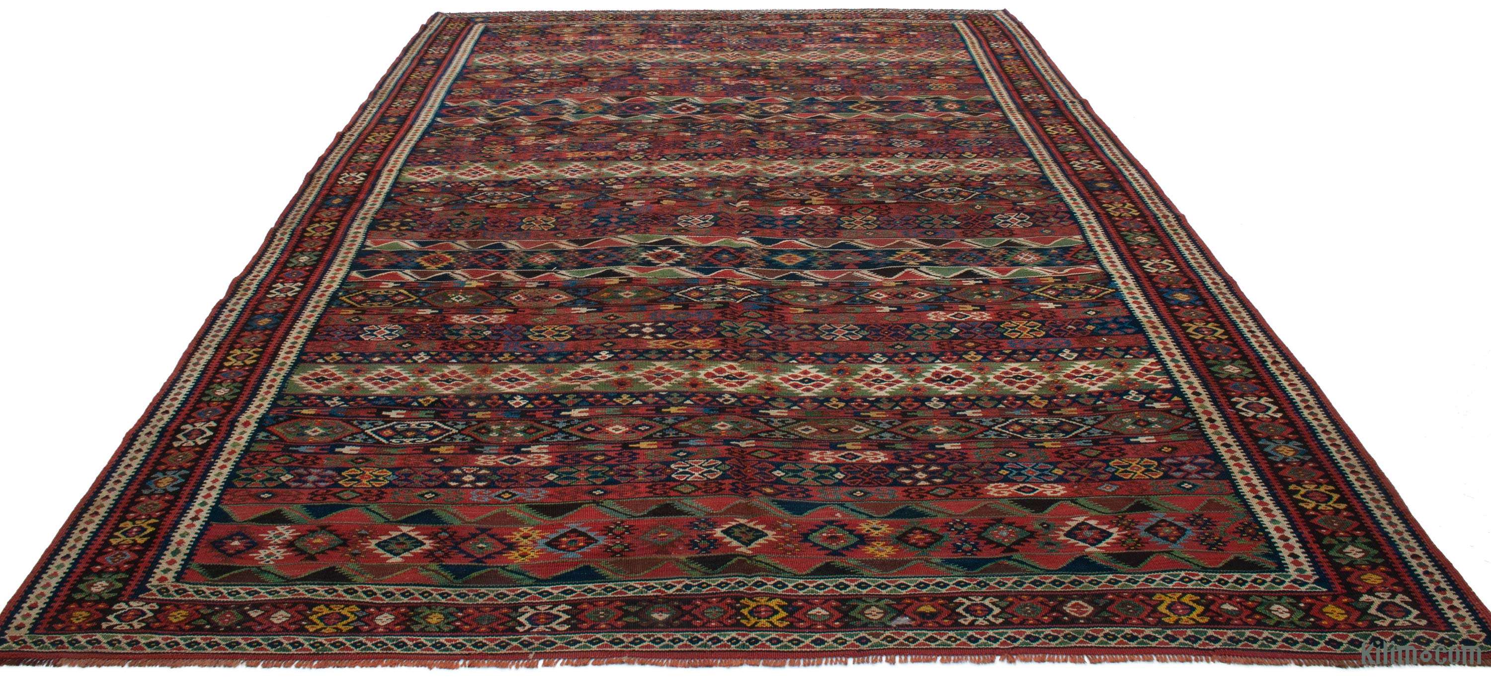 Red Antique Shirvan Kilim Rug - 6' 5