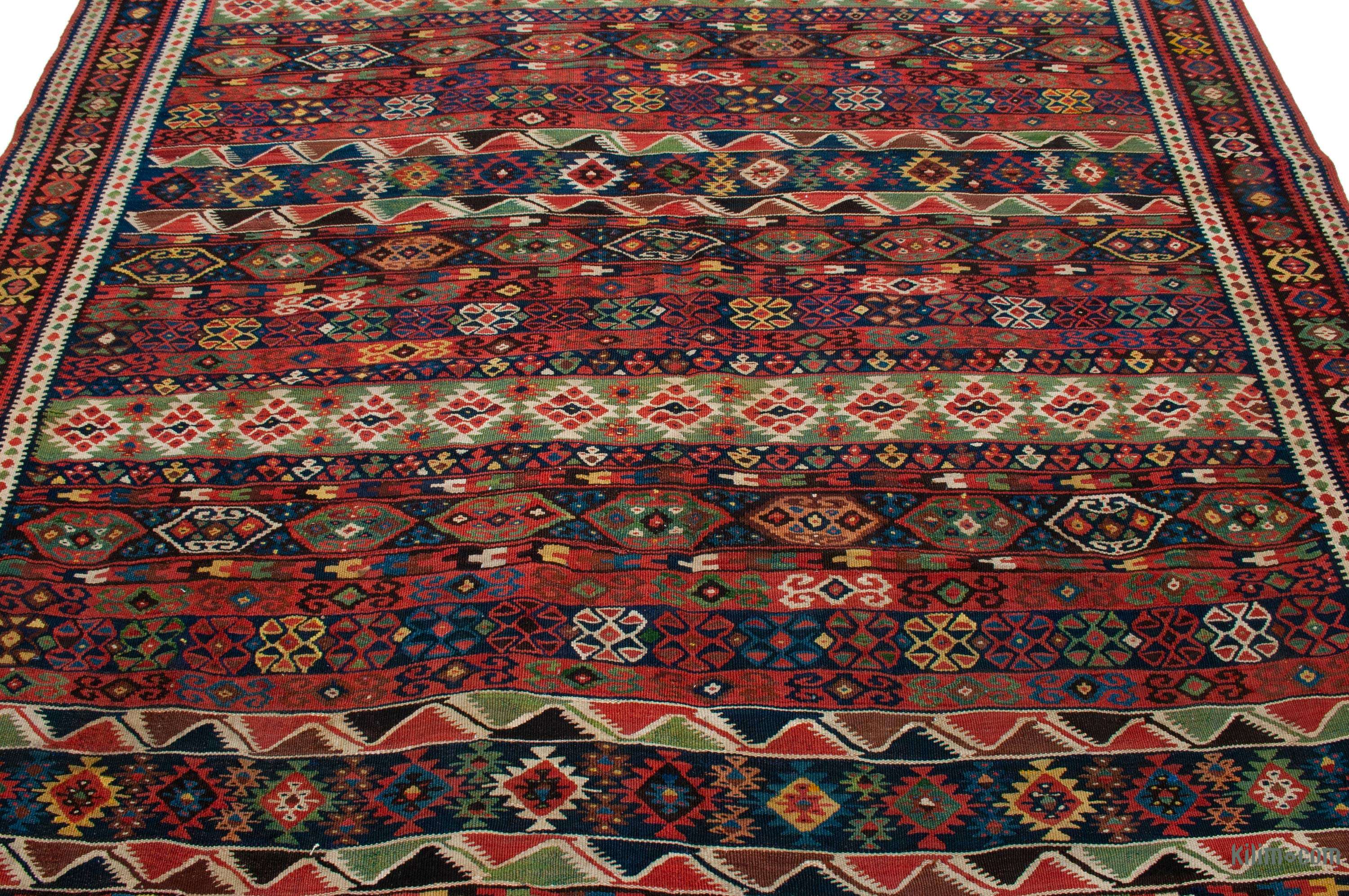 Red Antique Shirvan Kilim Rug - 6' 5