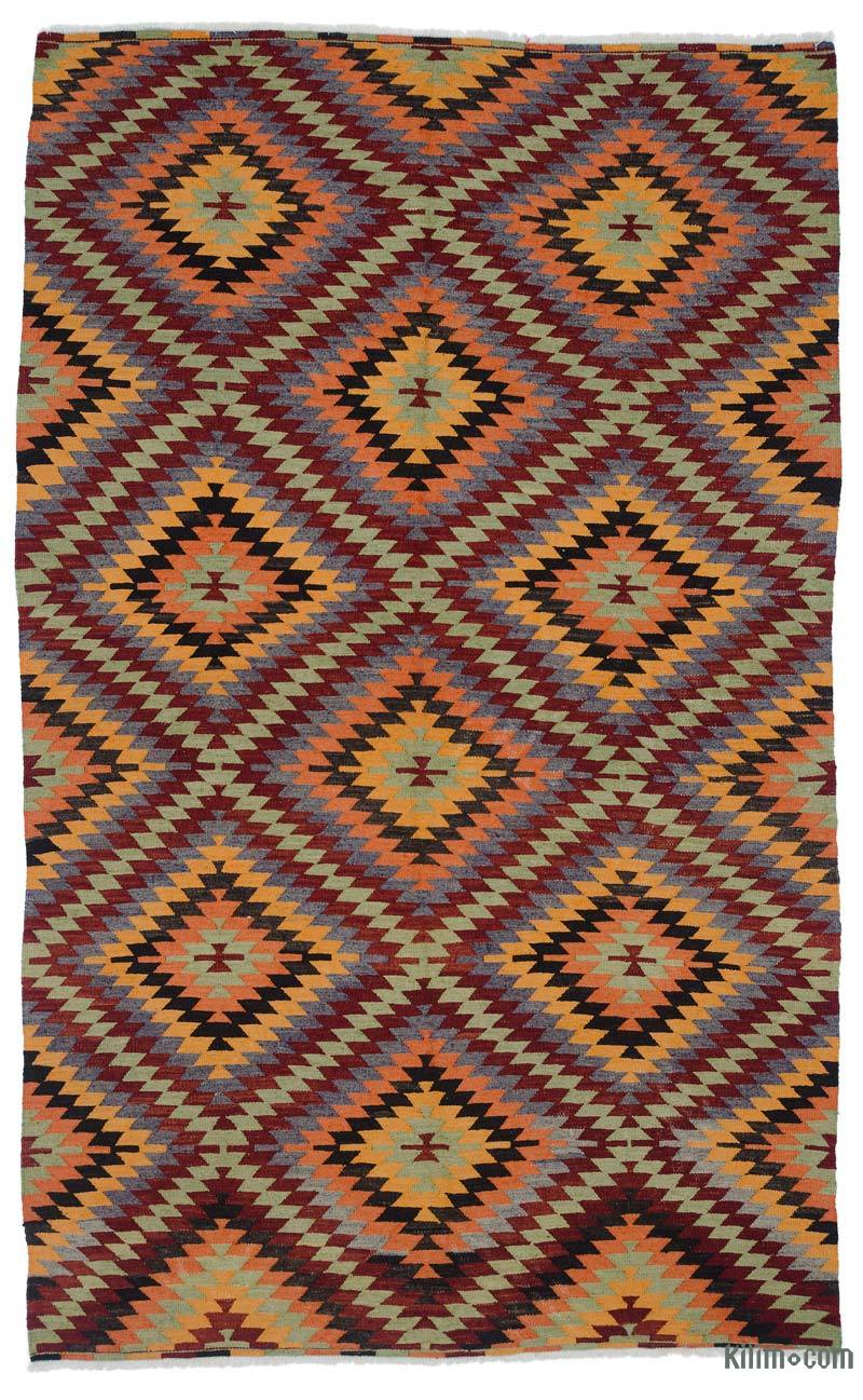 Multicolor Vintage Antalya Kilim Rug - 5' 5" x 8' 10" (65" x 106") - K0048483