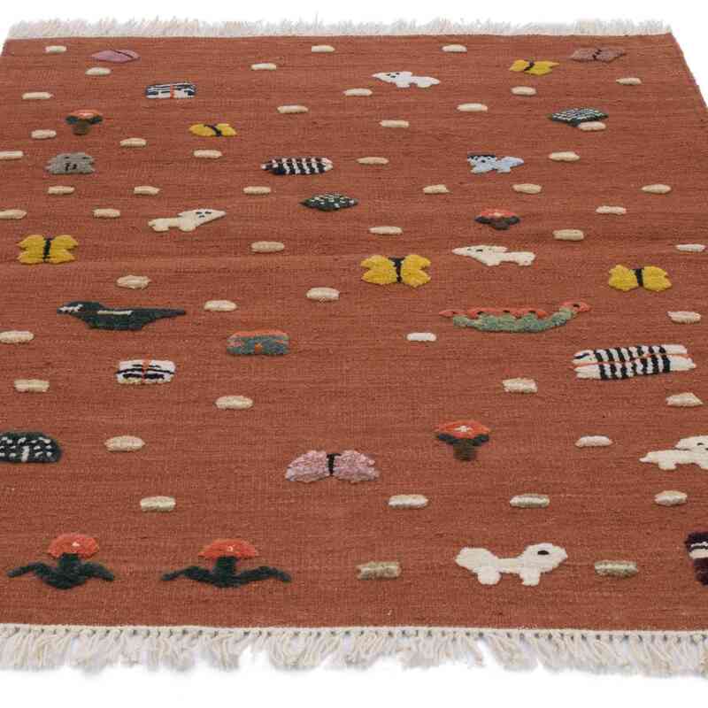 Yeni Kök Boya El Dokuma Kilim - 111 cm x 135 cm - K0048518