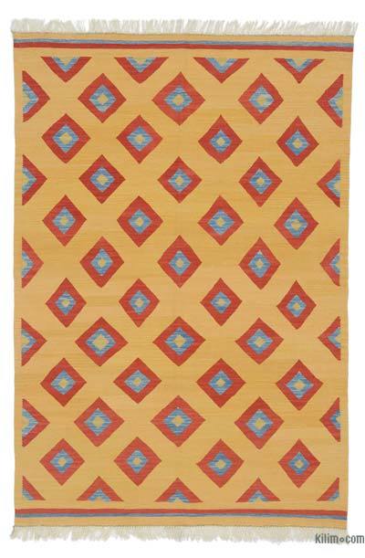Amarillo Nueva Alfombra Turca Kilim