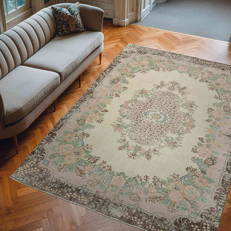Vintage Turkish Hand-Knotted Rug - 7'  x 9' 8" (84" x 116") - K0048712