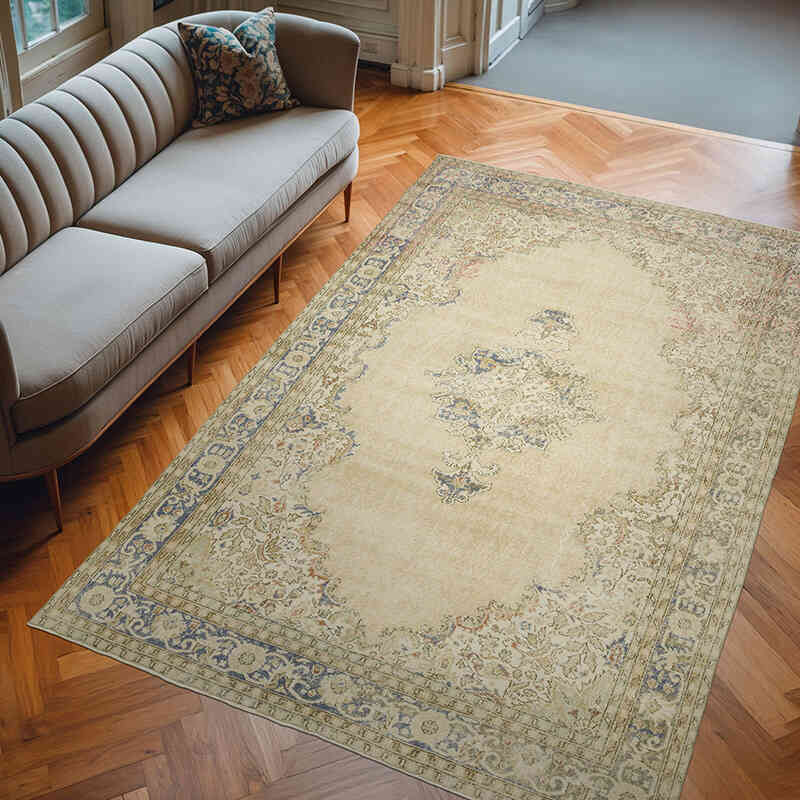 Alfombra Vintage Turca Anudada a Mano - 205 cm x 315 cm - K0048916