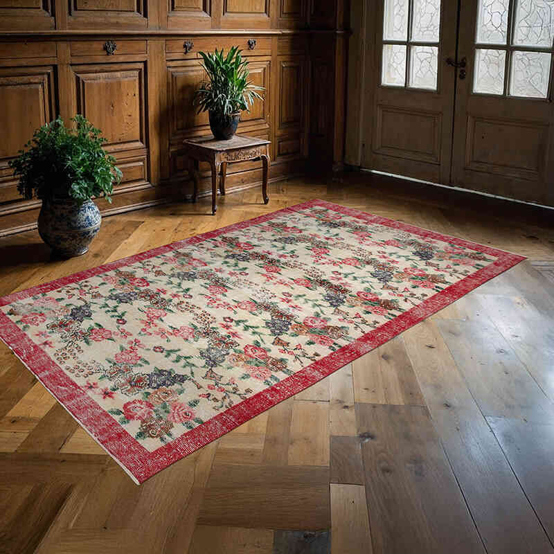 El Dokuma Vintage Halı - 160 cm x 262 cm - K0049000