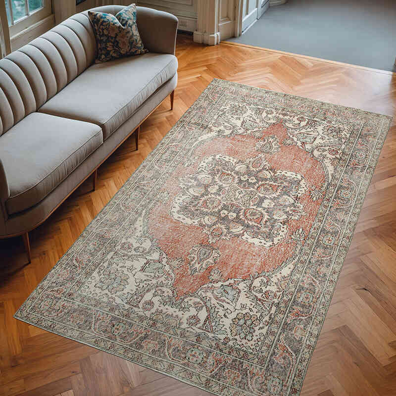 Vintage Turkish Hand-Knotted Rug - 5' 10" x 10'  (70" x 120") - K0049008