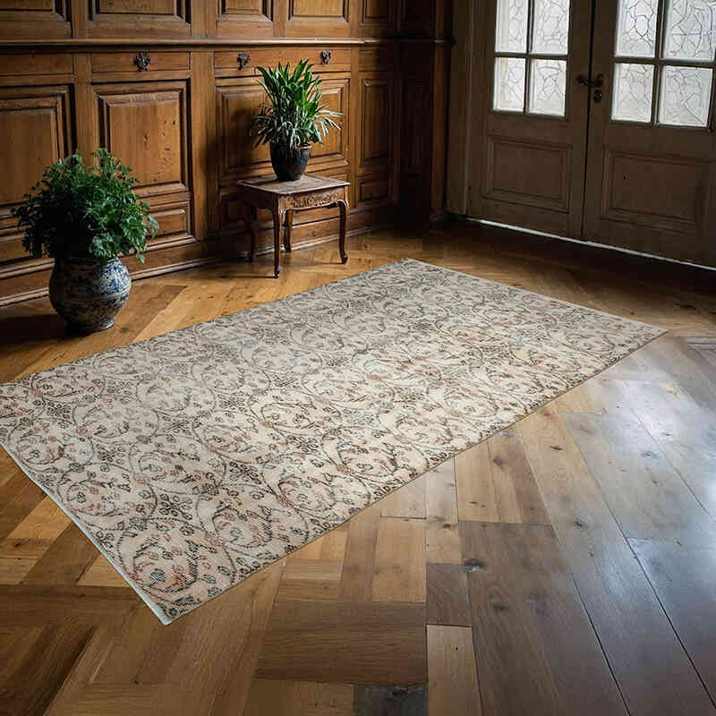 Vintage Turkish Hand-Knotted Rug - 4' 6" x 7' 10" (54" x 94") - K0049009