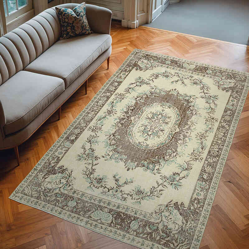 Alfombra Vintage Turca Anudada a Mano - 182 cm x 290 cm - K0049013