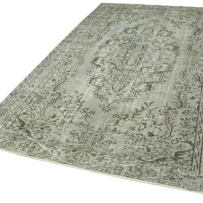 Grey Over-dyed Vintage Hand-Knotted Turkish Rug - 5' 8" x 9' 3" (68" x 111") - K0049260