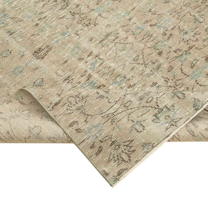Gris Alfombra Turca Vintage Sobre-teñida - 155 cm x 257 cm - K0049262