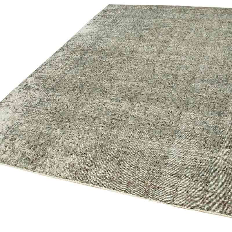 Grey Over-dyed Vintage Hand-Knotted Turkish Rug - 6' 8" x 9' 4" (80" x 112") - K0049271
