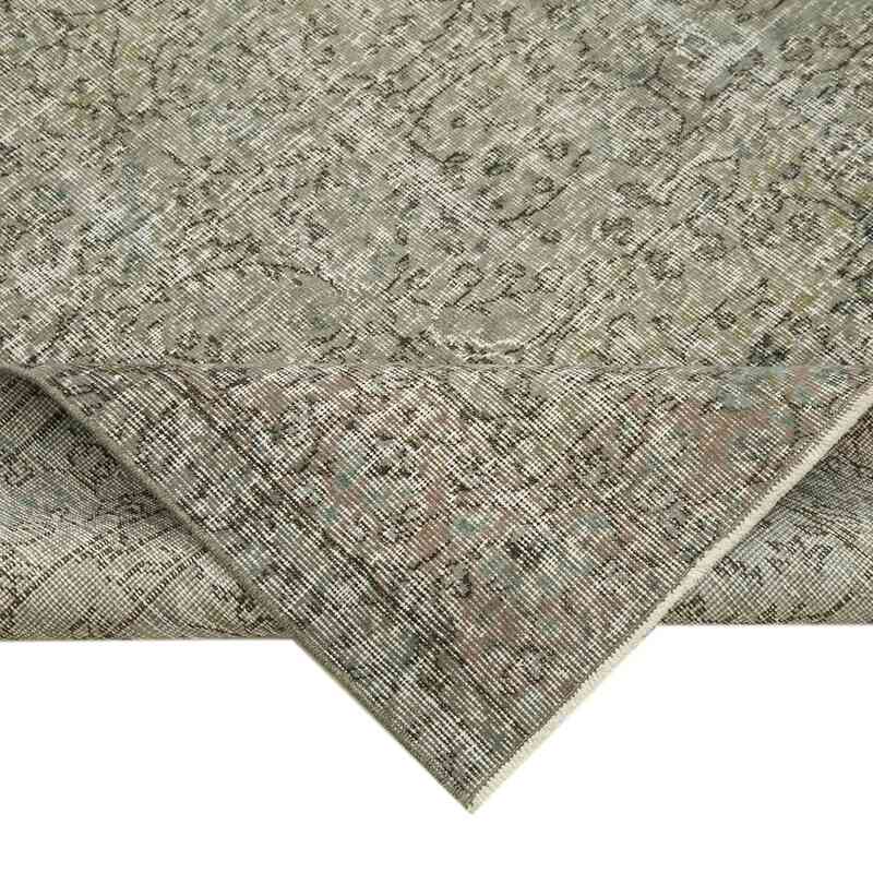 Grey Over-dyed Vintage Hand-Knotted Turkish Rug - 6' 8" x 9' 4" (80" x 112") - K0049271