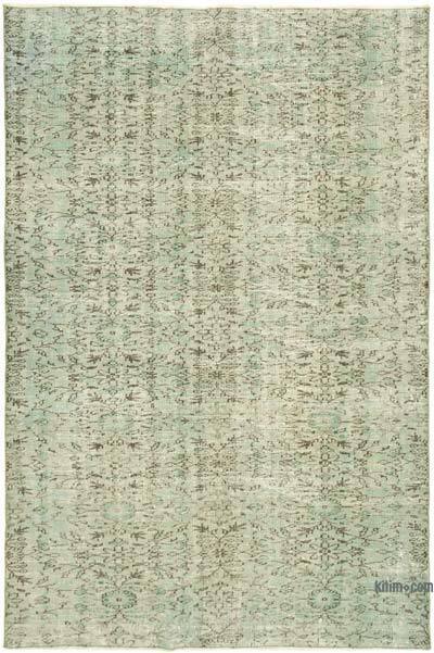 Blue Over-dyed Vintage Hand-Knotted Turkish Rug - 5' 10" x 8' 9" (70" x 105")