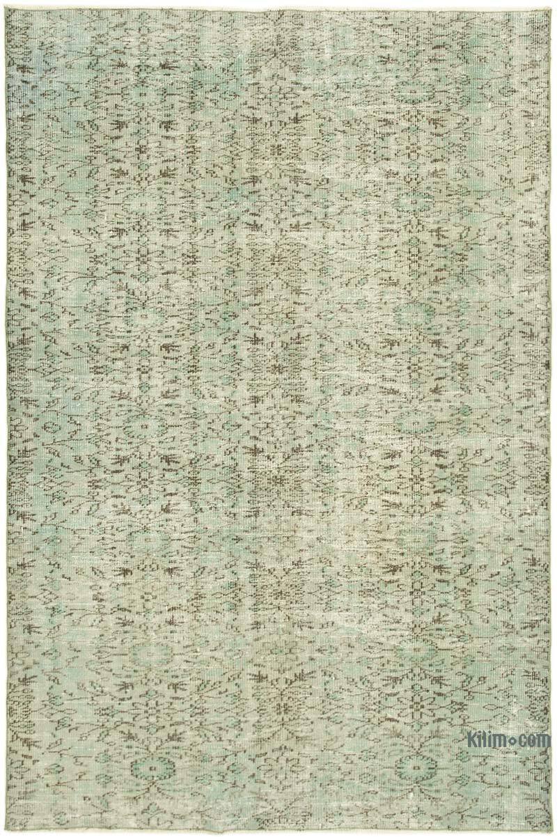 Açık Mavi Boyalı El Dokuma Anadolu Halısı - 177 cm x 266 cm - K0049273