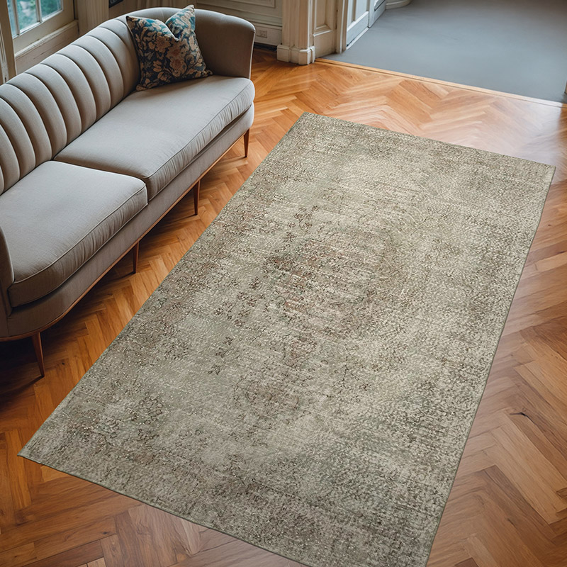 Gri Boyalı El Dokuma Anadolu Halısı - 163 cm x 284 cm - K0049278