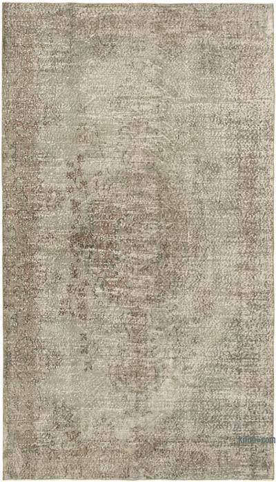 Gray Over-dyed Vintage Hand-Knotted Turkish Rug - 5' 4" x 9' 4" (64" x 112")