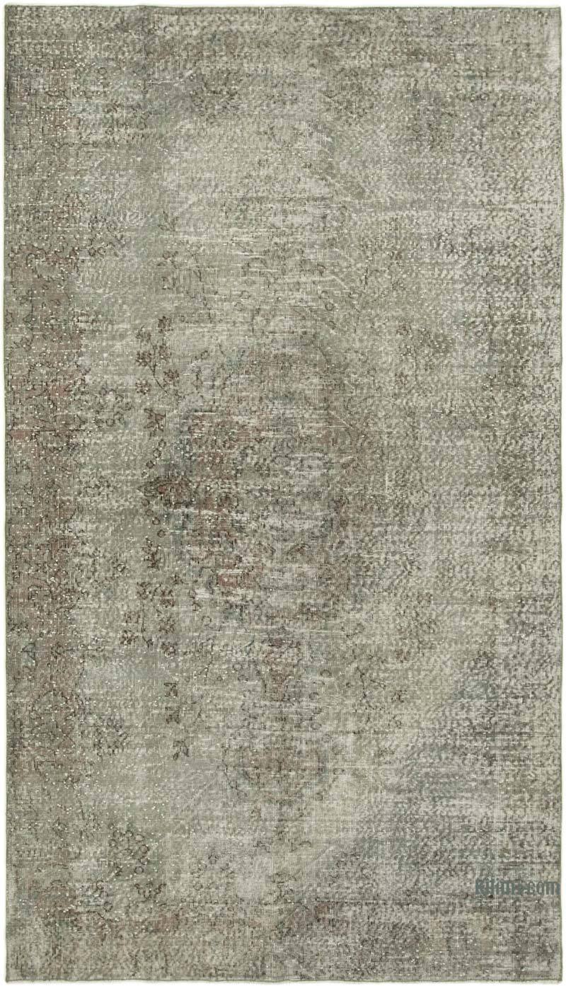 Grey Over-dyed Vintage Hand-Knotted Turkish Rug - 5' 4" x 9' 4" (64" x 112") - K0049278