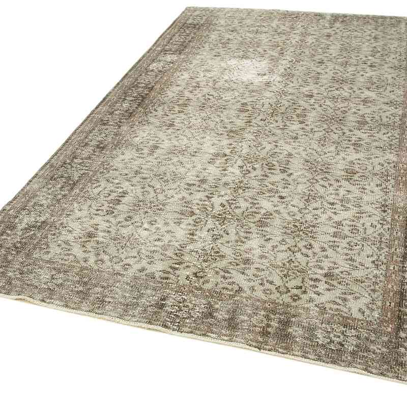 Grey Over-dyed Vintage Hand-Knotted Turkish Rug - 5' 6" x 8' 8" (66" x 104") - K0049282
