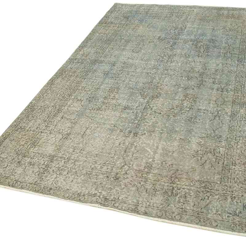 Blue Over-dyed Vintage Hand-Knotted Turkish Rug - 5' 1" x 8' 8" (61" x 104") - K0049287