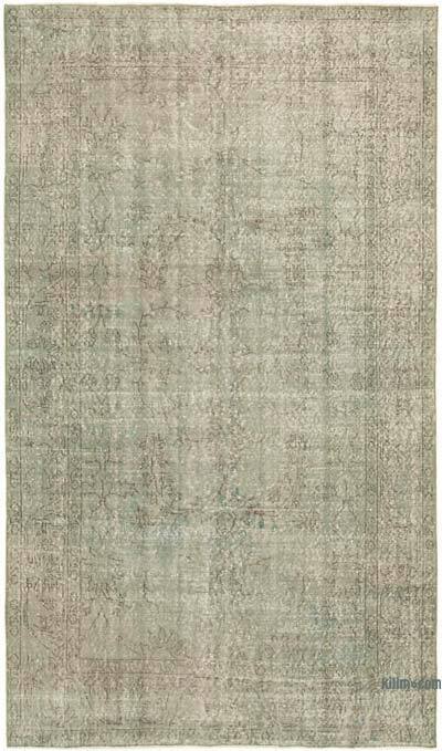 Blue Over-dyed Vintage Hand-Knotted Turkish Rug - 5' 1" x 8' 8" (61" x 104")
