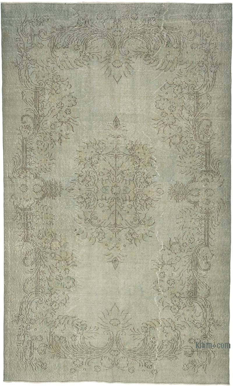 Grey Over-dyed Vintage Hand-Knotted Turkish Rug - 5' 10" x 9' 8" (70" x 116") - K0049294