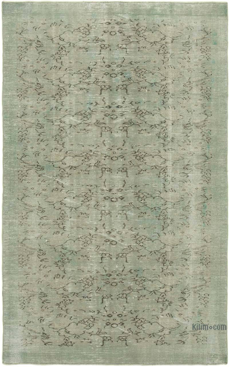 Grey Over-dyed Vintage Hand-Knotted Turkish Rug - 5' 9" x 9' 1" (69" x 109") - K0049295