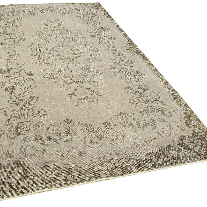 Gri Boyalı El Dokuma Anadolu Halısı - 156 cm x 280 cm - K0049313