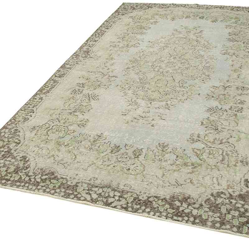 Grey Over-dyed Vintage Hand-Knotted Turkish Rug - 5' 10" x 9' 6" (70" x 114") - K0049316
