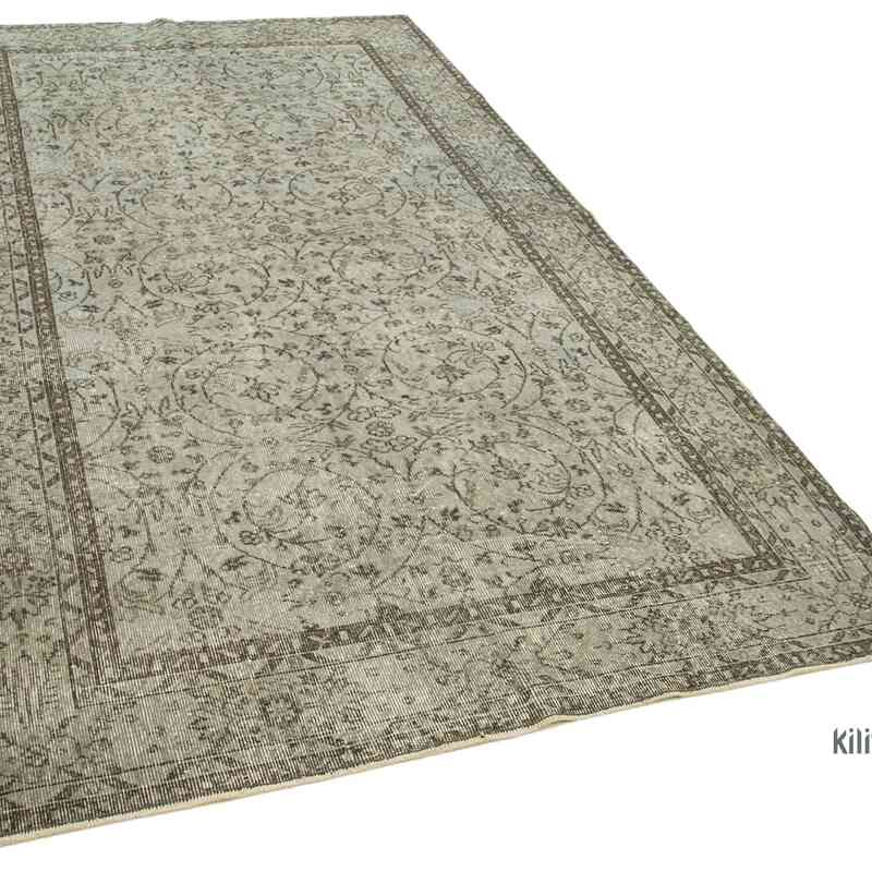 Grey Over-dyed Vintage Hand-Knotted Turkish Rug - 5' 4" x 9' 6" (64" x 114") - K0049318