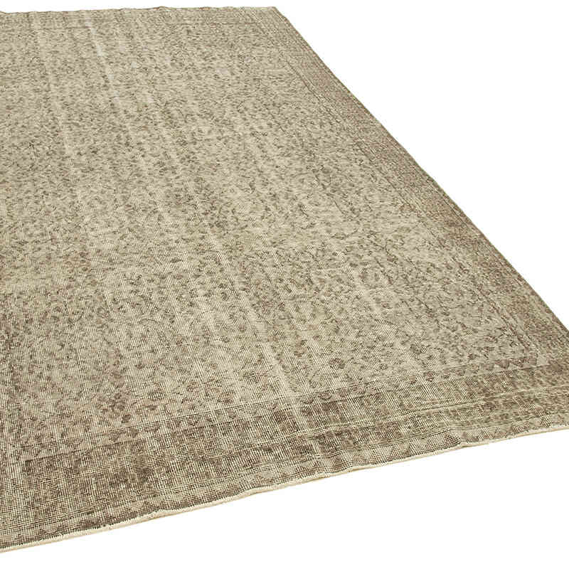 Brown Over-dyed Vintage Hand-Knotted Turkish Rug - 5' 5" x 9' 2" (65" x 110") - K0049323