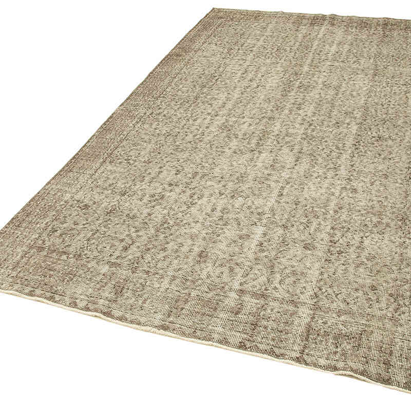 Brown Over-dyed Vintage Hand-Knotted Turkish Rug - 5' 5" x 9' 2" (65" x 110") - K0049323
