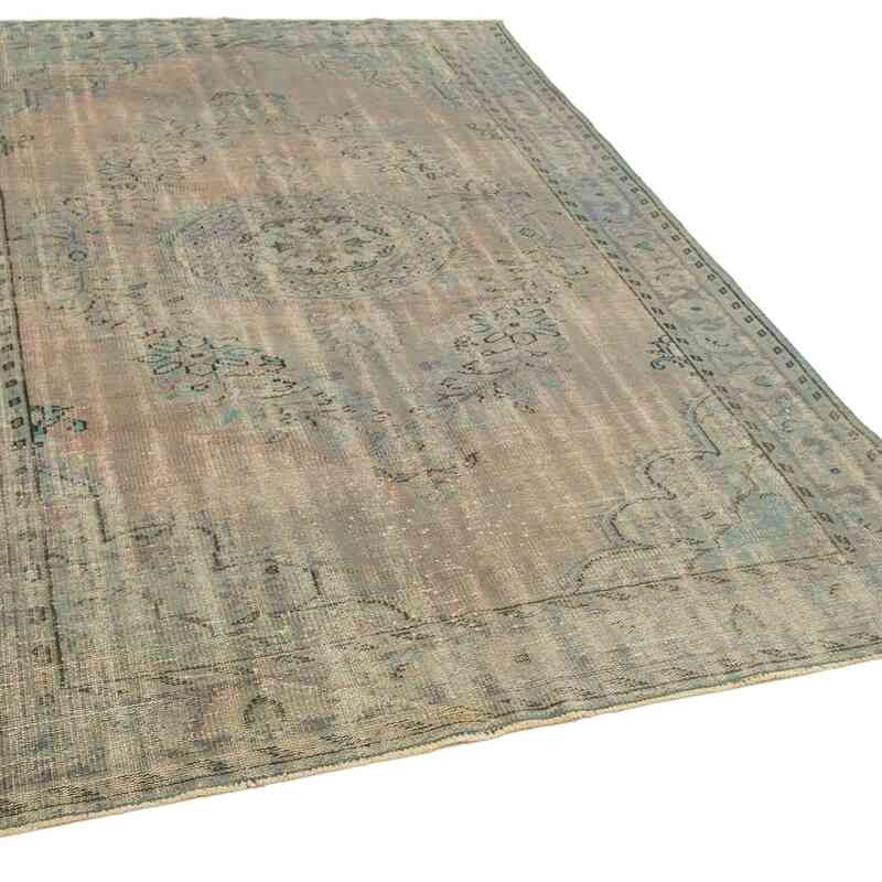 Blue Over-dyed Vintage Hand-Knotted Turkish Rug - 5' 10" x 8' 6" (70" x 102") - K0049337